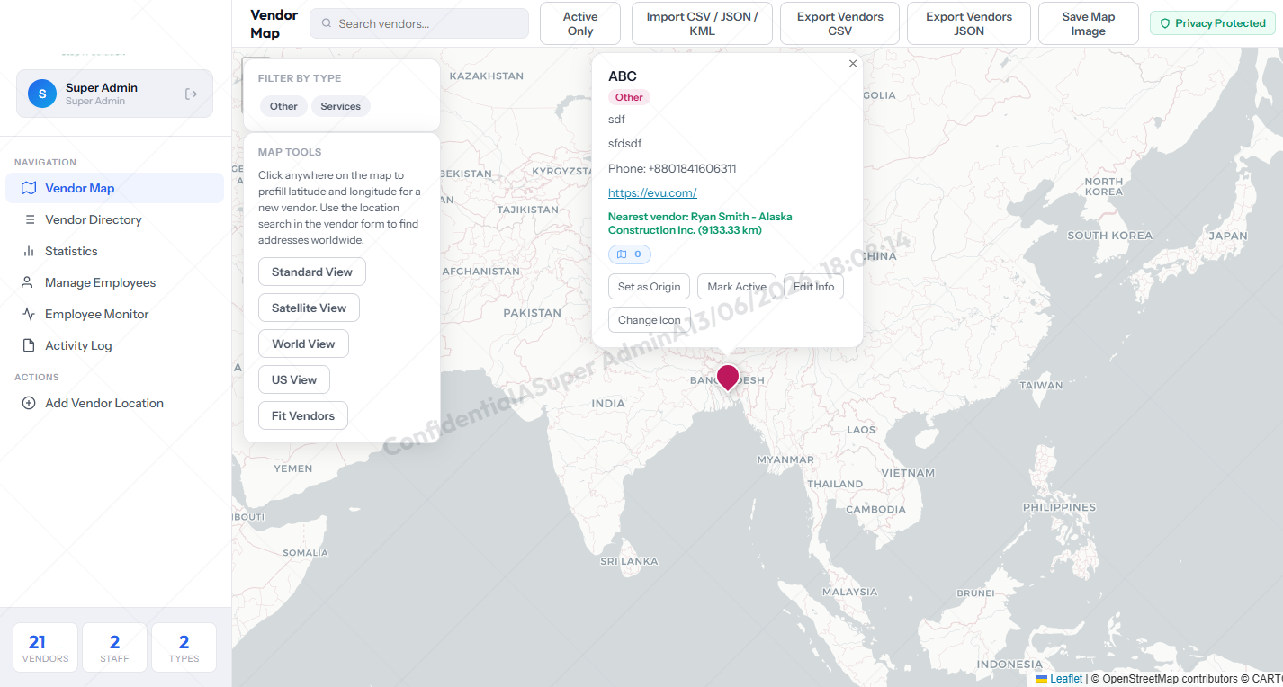 PinVault — Secure Internal Vendor Map Platform